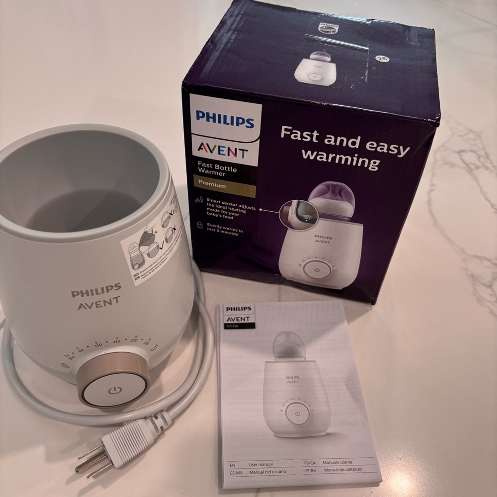 NWT Philips Avent Premium Fast Bottle Warmer-Smart Temp Controlps bottle warmer